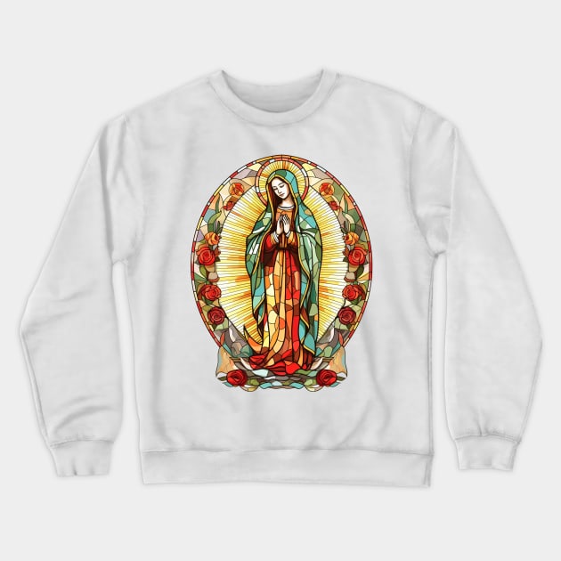 La Virgen de Guadalupe Crewneck Sweatshirt by TacoTruckShop